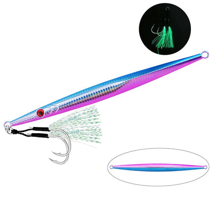 1pcs PELAGIC & BOTTOM FISH Jig - Fast Sinking And Slow Shaking, Luminous, Iron Plate 100g