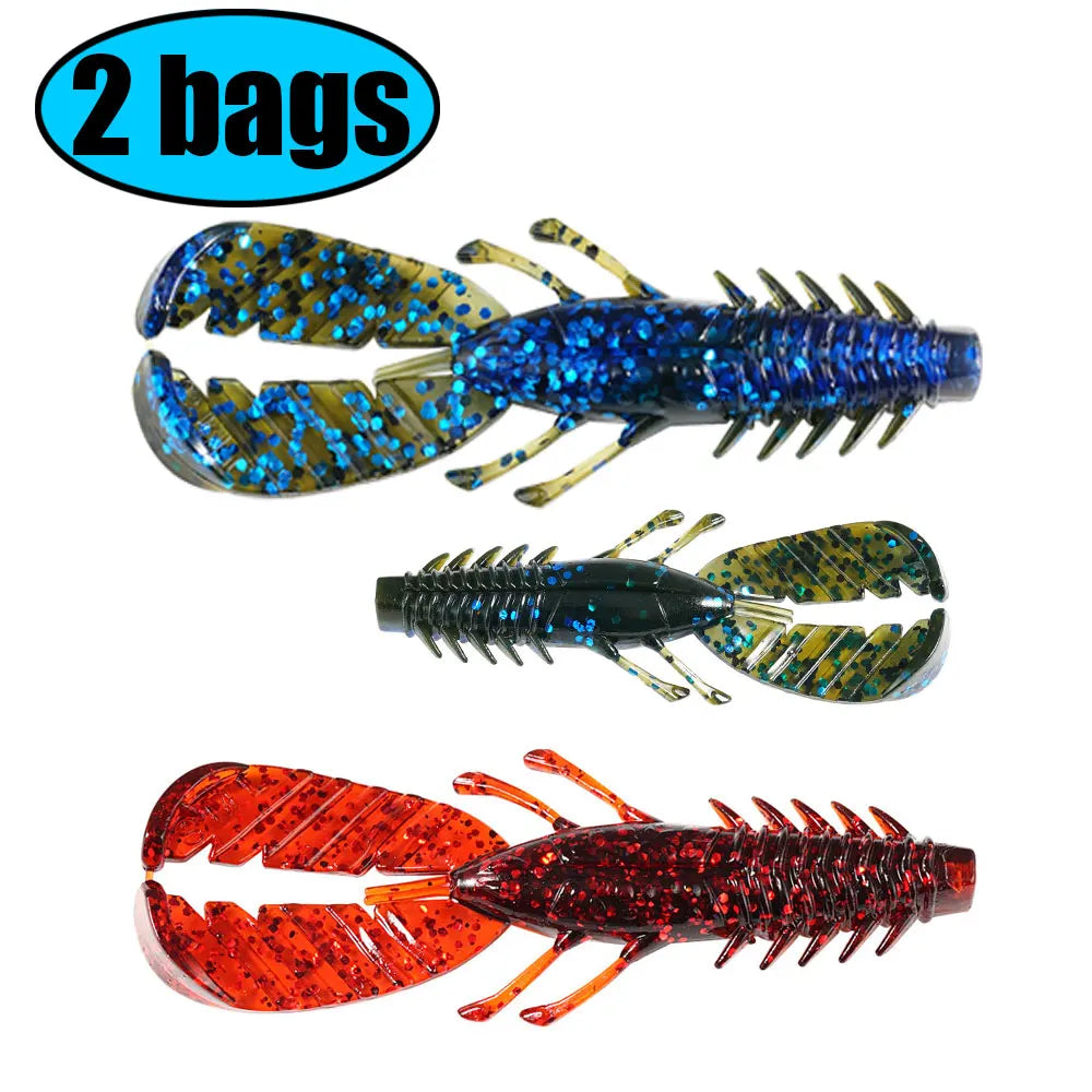 SUNMILESUNMILE 8pcs 75mm2.95inch Craw Baits,Softbats- Bass Baits