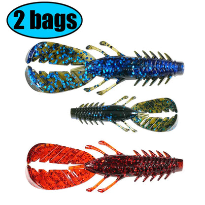 SUNMILESUNMILE 8pcs 75mm2.95inch Craw Baits,Softbats- Bass Baits