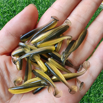 MUKUN 10PCS Micro Soft Paddletails 3.5cm 4cm 5cm for Bass, Pike, Trout, Walleye, Panfish --PERCH KILLER