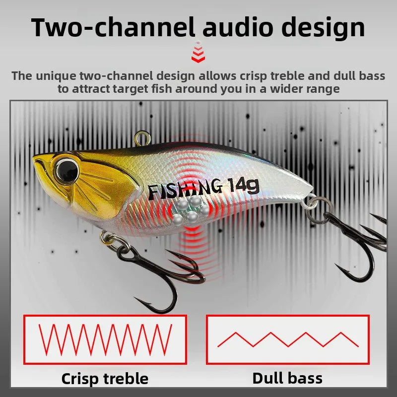 10Pcs Plastic VIB Fishing Lure- Rattling, Vibrating Hard Lure Kit- Bass ,Trout, Walleye, Pike