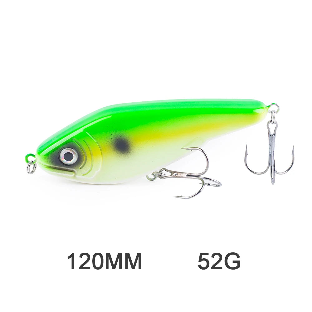 Hanlin Glide/Jerk-bait 75/90/120/150/mm 
FOR BASS, WALLEYE, PIKE, MUSKY, STEELHEAD, SALMON, CATFISH, STRIPERS & INSHORE SPECIES LIKE DRUM, SNOOK, SPECKLED TROUT