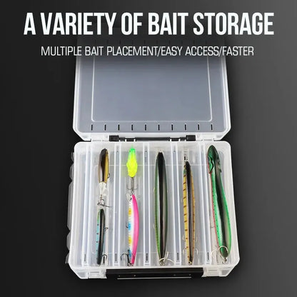 TAIYU 10/14/18 Compartment Double Sided Large Fishing Tackle Box for Storage Big Baits , High Quality Fishing Box