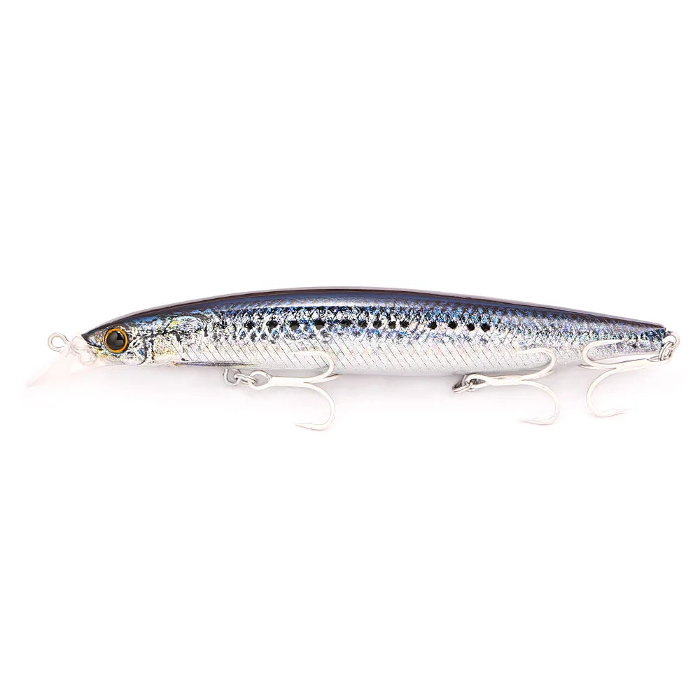 B&U Long Casting Floating Minnow- 3D Lifelike Hard Bait with Treble Hooks, Saltwater/Freshwater for Bass, Sea Bass, Pike, Walleye, Salmon/Trout and All PREDATORS