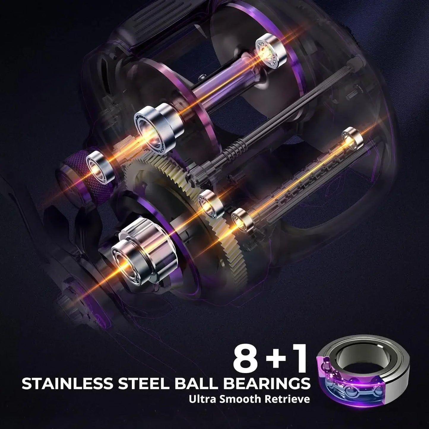 Alijoz 400 Baitcaster Fishing Reel, 38Lbs Max Drag Aluminum Alloy Frame Baitcasting Reel, Available in 6.6:1/8.1:1 Gear Ratio