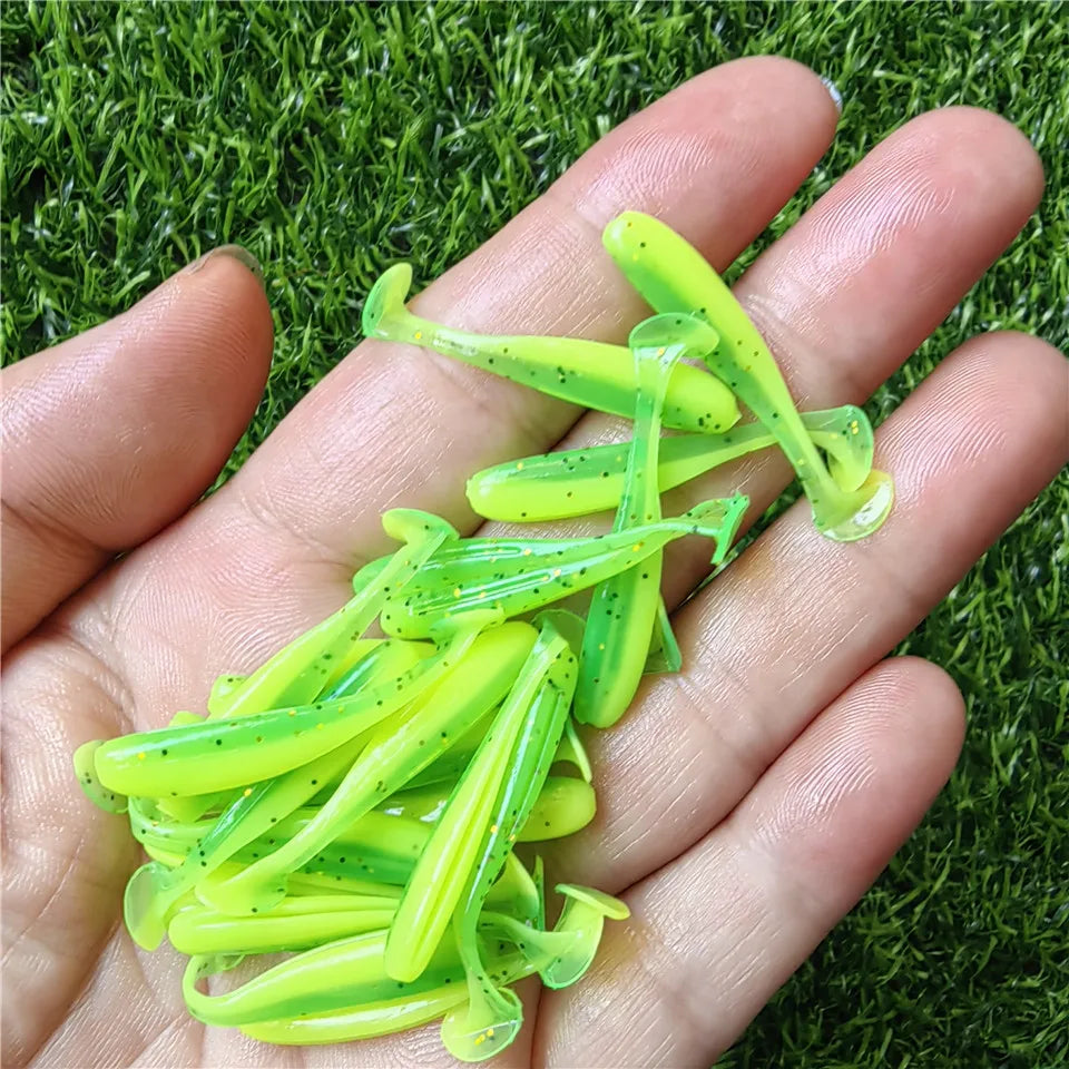 MUKUN 10PCS Micro Soft Paddletails 3.5cm 4cm 5cm for Bass, Pike, Trout, Walleye, Panfish --PERCH KILLER