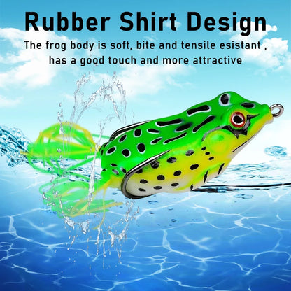 10pcs Frog  Lure Soft  Topwater Ray Frog Artificial 3D Eyes