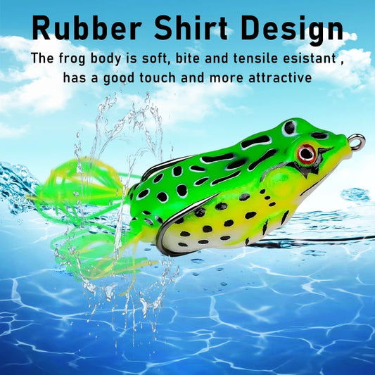10pcs Frog  Lure Soft  Topwater Ray Frog Artificial 3D Eyes