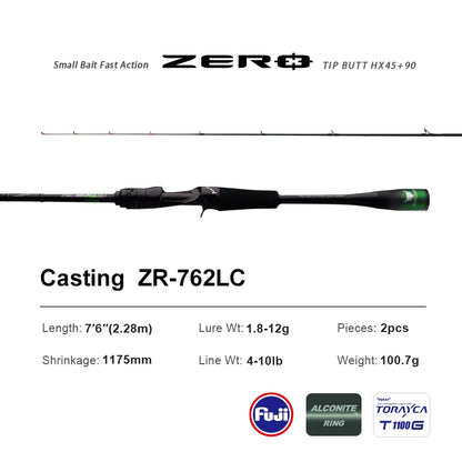PURELURE ZERO Small Bait, Light, High Carbon, Long Throwing Spinning Rod, BFS , UL , Stream killer
