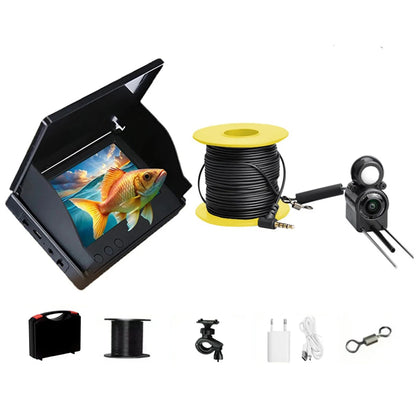 Underwater Fishing Camera 4.3 Inch IPS Monitor Ice Fishing Fish Finder 220°, Night Vision, Waterproof 15/20/30m Cable