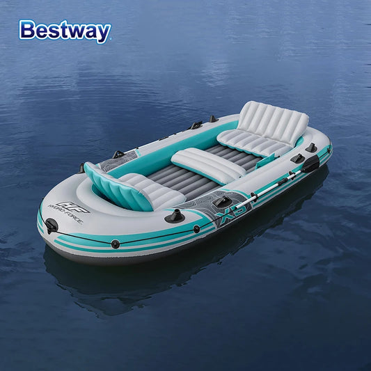 Bestway 65159 5 Person Inflatable Raft, - Durable PVC Material, Large , Kit Format, Highly Buoyant and Stable