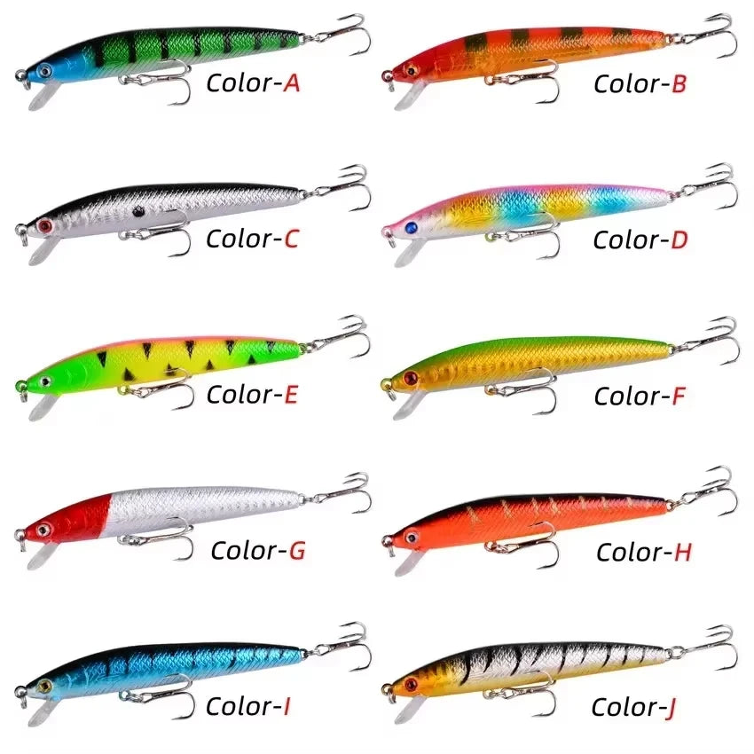 10pcs 9g/10cm Fishing Lures Minnow Floating Hard Bait Trolling Artificial Bait Wobbler Crankbait Predator   Fishing
