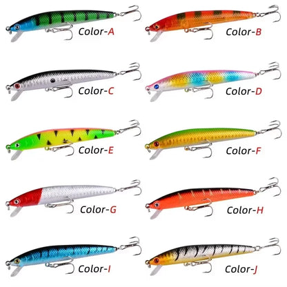 10pcs 9g/10cm Fishing Lures Minnow Floating Hard Bait Trolling Artificial Bait Wobbler Crankbait Predator   Fishing