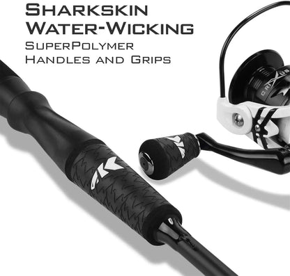 High Performance Fishing Rod and Reel Combo, IM6 Graphite 2-Piece, Lightweight Spinning & Baitcaster with Aluminum Spool