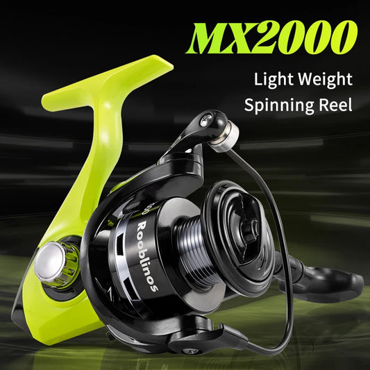 Rooblinos MX Spinning Reel, 5.2:1 Gear Ratio, 2+1BB, Lightweight, Smooth Drag, Anti-Reverse- for Saltwater/ Freshwater