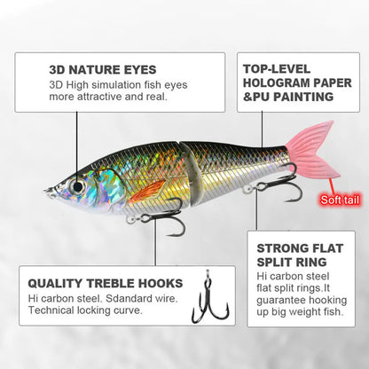 GREENSPIDER 7.09INCH 3.19OZ  Multi Jointed Swimbait  - Slow-Sinking/ Glide Bait
GREAT FOR BASS, PIKE, STRIPER, SNOOK, TARPON, REDFISH & OTHER INSHORE SPECIES