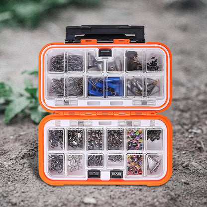 238pcs Fishing  Accessories Kit,  with Hooks, Sinkers, Swivels