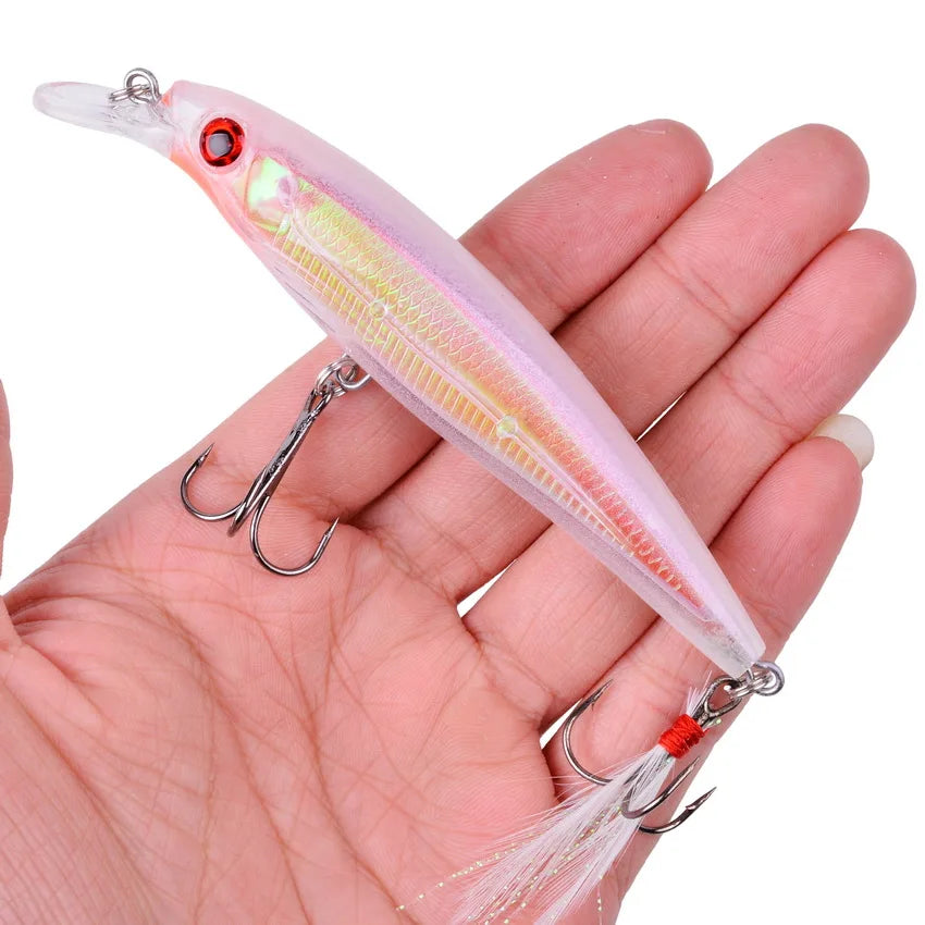 Laser Minnow- 11CM 13G Japanese Jerk-Bait - GREAT for WALLEYE, BASS, PIKE, TROUT, PERCH, CARP, CATFISH