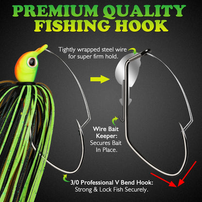 Bass Jigs Swim Jigs for Bass Fishing Jigs 5PCS 1/4oz 3/8oz Weedless Fishing Lures for Bass Pike Walleye Muskie