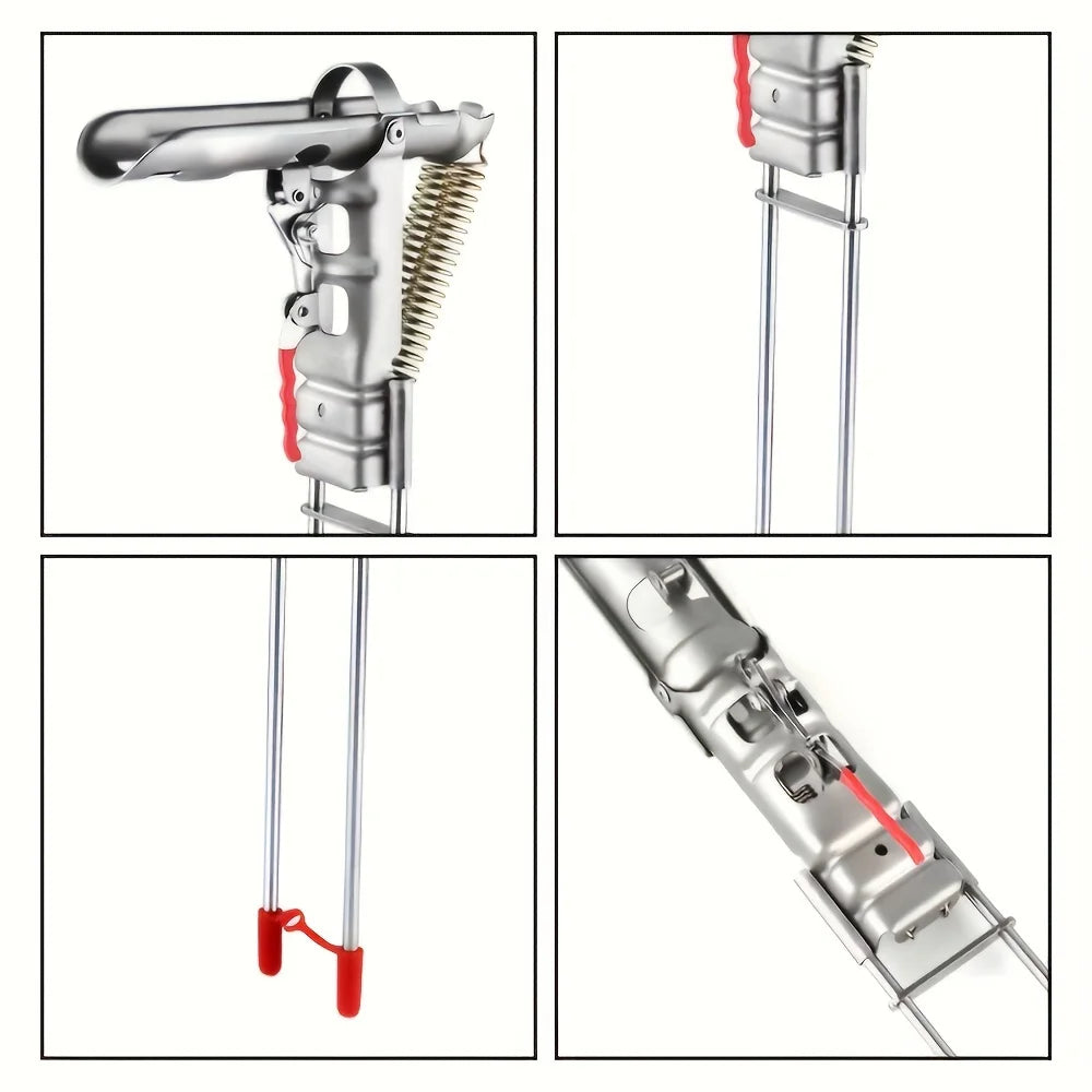 Automatic Spring Fishing Rod Holder, Adjustable Folding Stainless Steel, Ideal for Hands-Free Shore Fishing