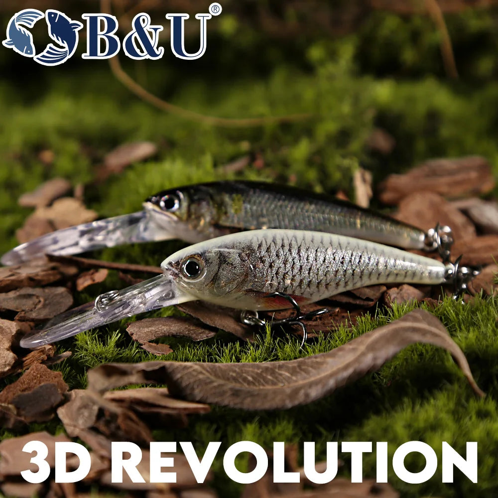 B&U Fishing Lures- Suspending Crankbait with Long Casting System, Hard Bait- 58mm 3D Printing