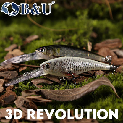 B&U Fishing Lures- Suspending Crankbait with Long Casting System, Hard Bait- 58mm 3D Printing