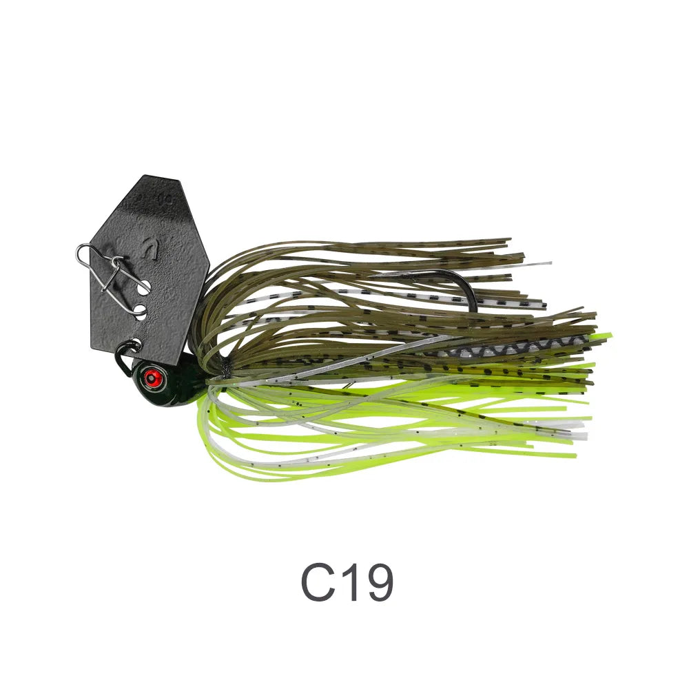 Noeby Chatterbait 10.5g 14g 21g 28g 35g Bladed Jig with Needle Stinger Hook, for Bass, Pike and ALL PREDATORS