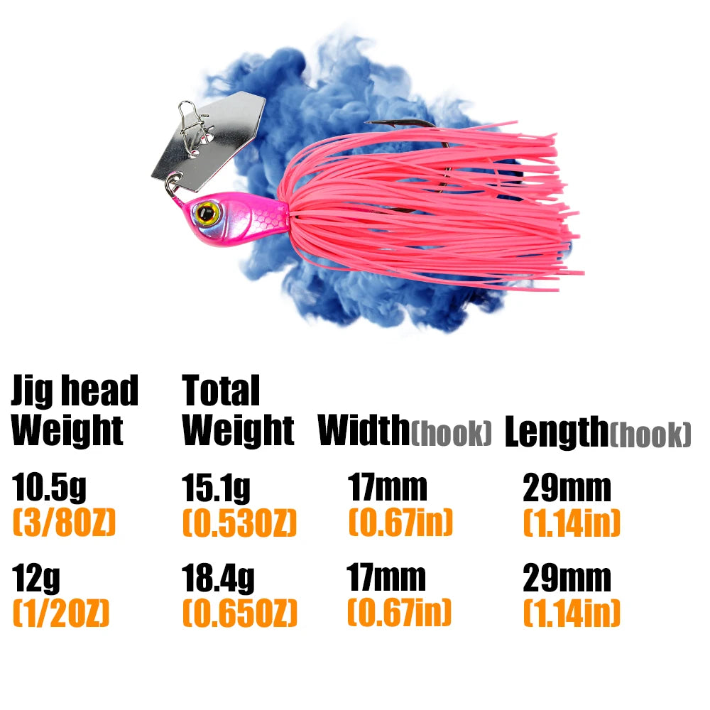 B&U 3/8oz /1/2oz Chatterbait- Bladed Jig for Bass, Pike, Walleye, Steelhead/Salmon and ALL GAMEFISH