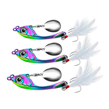 Spinner Bait Metal Vib Fishing Lure- Trolling Wobbler- Sinking Hard Bait for Bass, Trout, Walleye- Freshwater and Saltwater