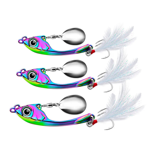 Spinner Bait Metal Vib Fishing Lure- Trolling Wobbler- Sinking Hard Bait for Bass, Trout, Walleye- Freshwater and Saltwater