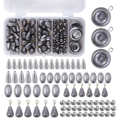 81PCS Removable Fishing Sinkers Weights Kit Round, Split Shot Sinker , and more