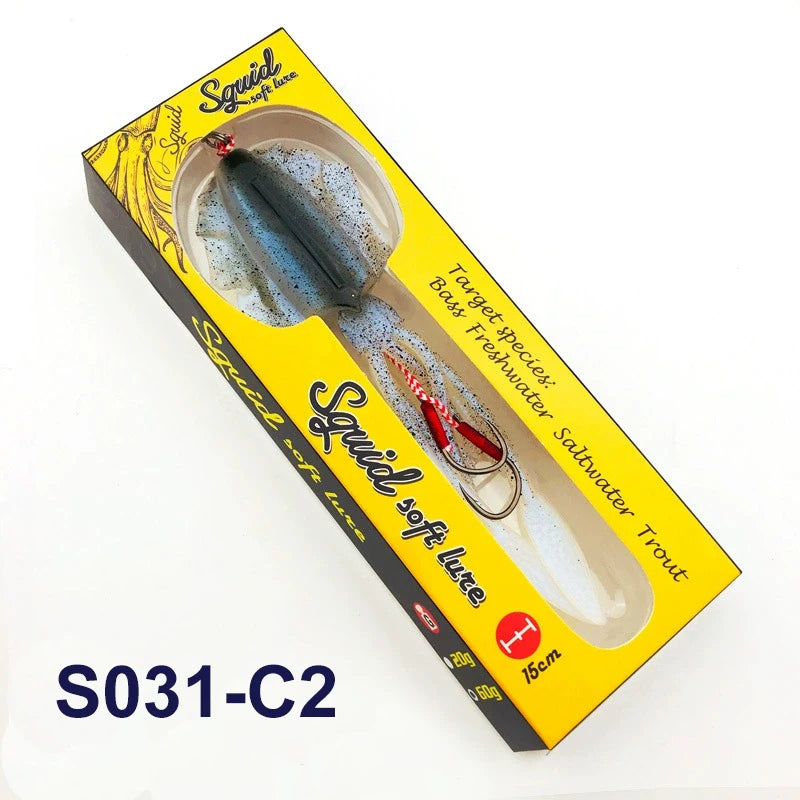 TEASER S031 60g 120g 150g 1Pcs Silicone-Sea Bionics/Swimming, Luminous Soft Squid Jigs