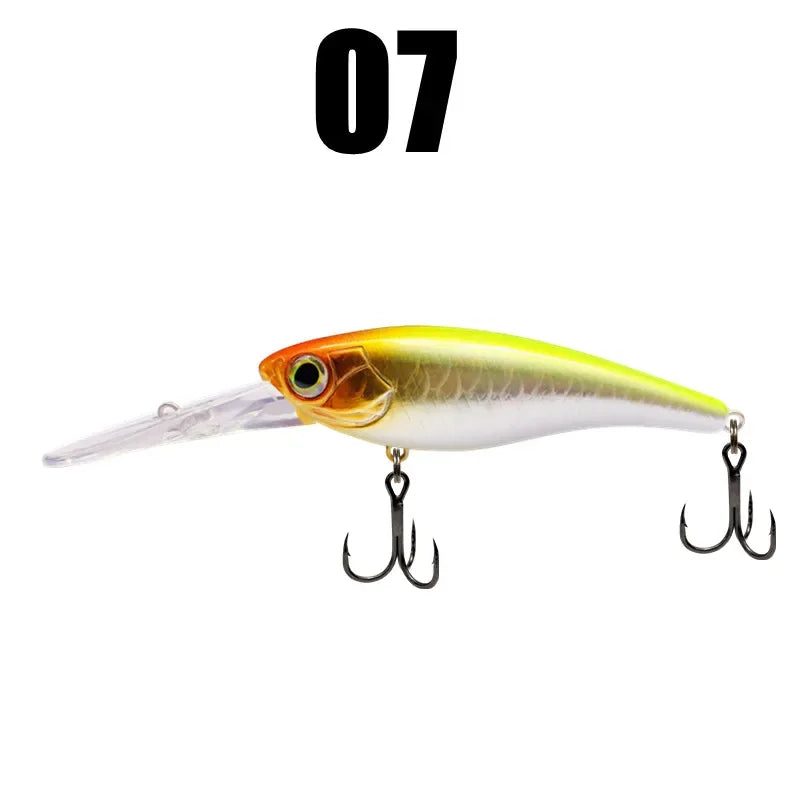 GREENSPIDER Suspending Crankbait-Minnow/ 65mm 10g Shad Hard Bait, Deep Diver, Depth 1.5m / Long Casting
BASS, PIKE, TROUT, WALLEYE, SALMON