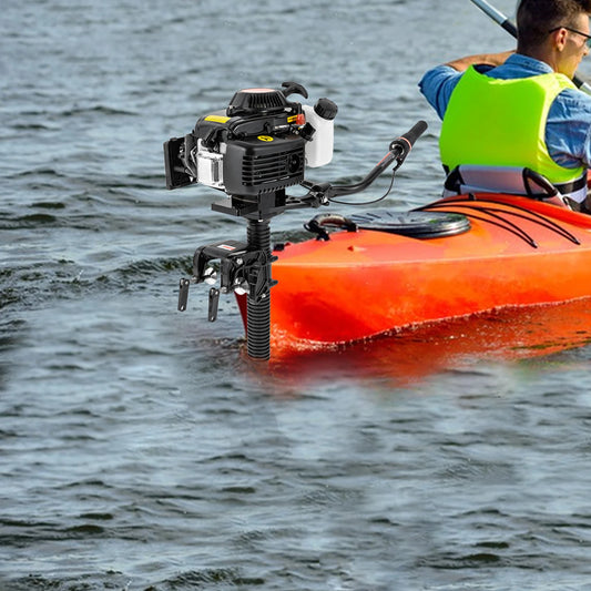 4 Stroke 4HP Outboard Motor, Fishing Boat Engine with Air Cooling, Jet Pump- Outboard Short Shaft Motor 55cc