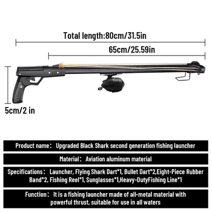 Fishing Slingshot Rod with Reel- Long Distance Fishing Tool - Aluminum- Outdoor Adult Fishing Device