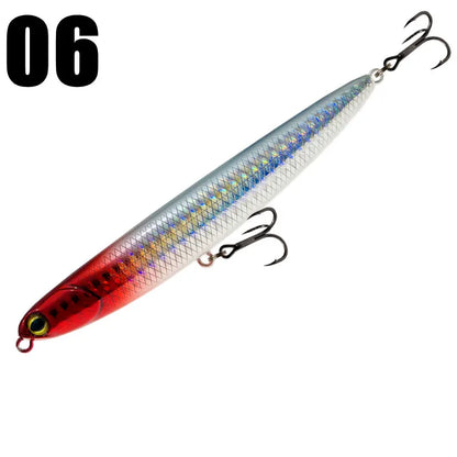 GREENSPIDER New Pencil Stick-bait - 115mm/13.5g 
TOPWATER ACTION for BASS, PIKE, MUSKY, STRIPERS, CATFISH, REDFISH, TARPON, SNOOK & other PREDATORS