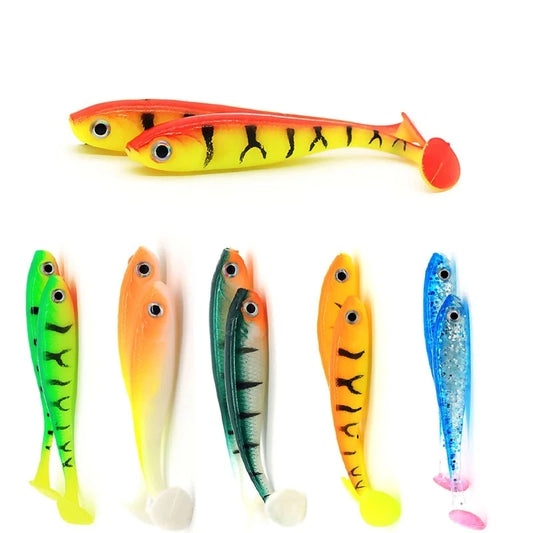 5pcs/lot Soft Bait, 3D eyes Paddle-tail 70mm 2.1g -ALL PREDATORS