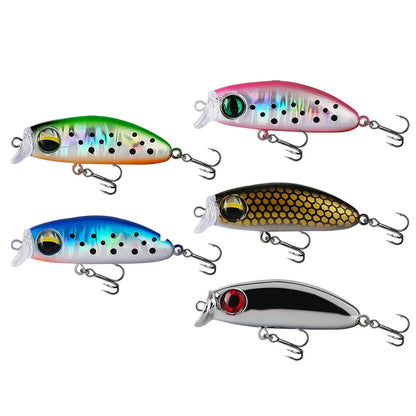 5pcs Mixed Colors Minnow Fishing Lures, Artificial Hard Bait for Trout, Bass, Panfish Fishing