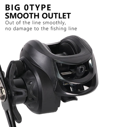 High Performance Baitcasting Reel, 7:2 to 1 Gear Ratio, 10kg Drag, 18 Plus 1BB Ideal for Beginner's Fishing