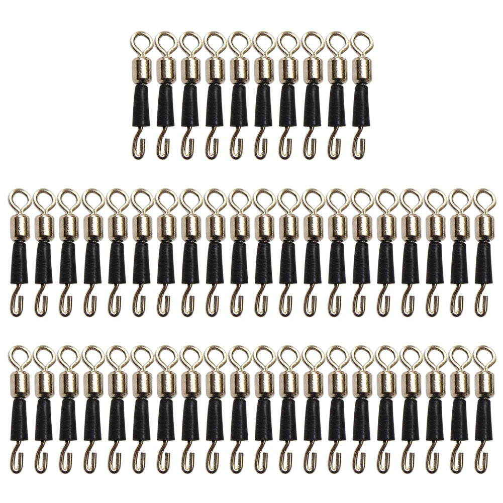 50pcs Ball Bearing Swivel- Solid Rings- Connector Tackle