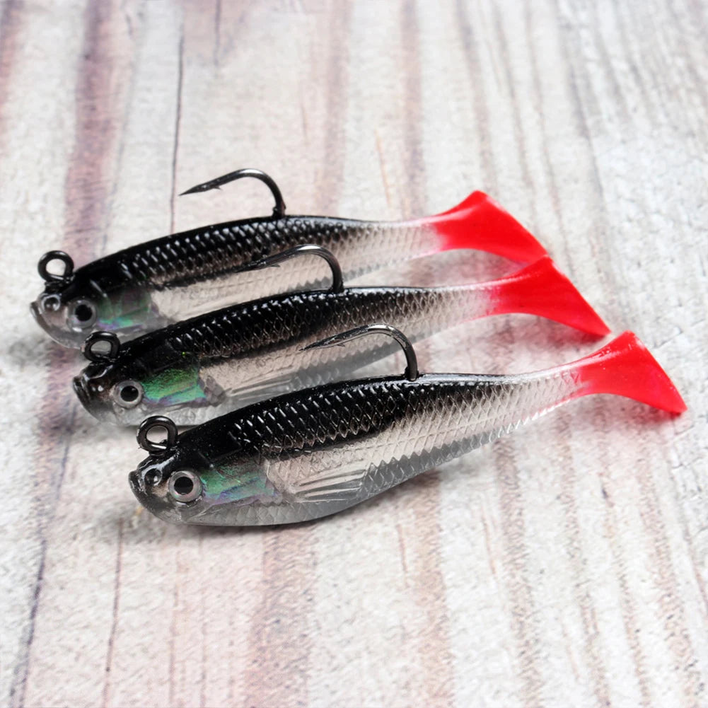 5pcs/lot Fishing Lures 80mm 9.5g Soft Lure Wobblers, Swimbait for Sea Bass, Carp, Pike Fishing