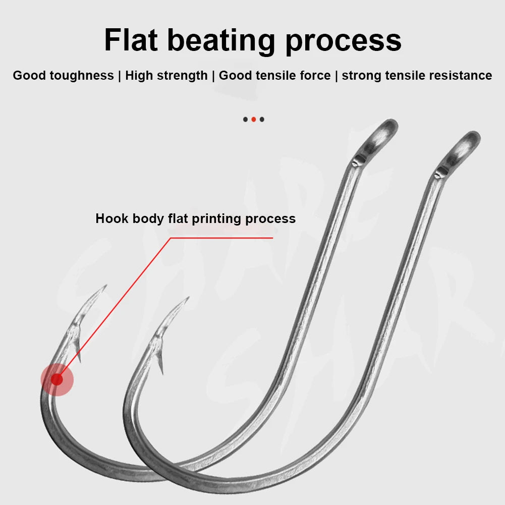80Pcs Fishing Hooks Stainless Steel Fish Hooks, Saltwater Fishing Barbed Hooks