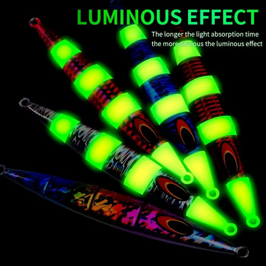 30g/60g/100g/150g/200g Fast Sinking Jigging Lure- Laser Coating- Luminous Jig for Trolling/ Jigging-TUNA, WAHOO ,MAHI/DORADO, KINGFISH, AMBERJACK, &ALL BOTTOM FEEDERS