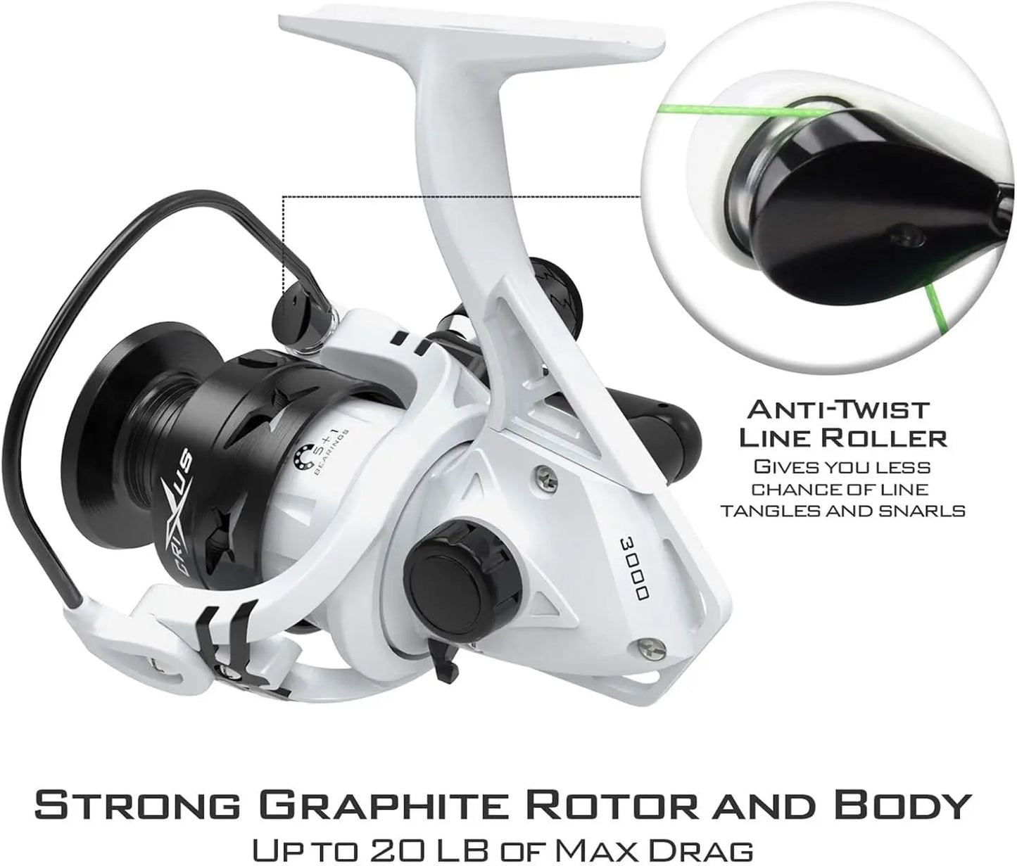 High Performance Fishing Rod and Reel Combo, IM6 Graphite 2-Piece, Lightweight Spinning & Baitcaster with Aluminum Spool
