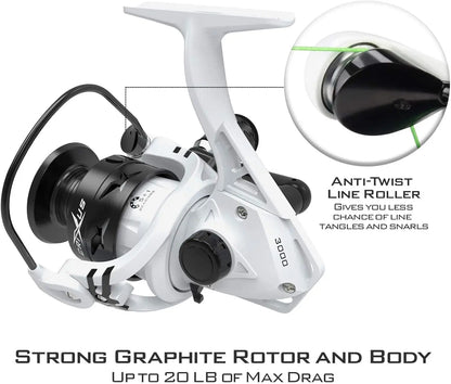 High Performance Fishing Rod and Reel Combo, IM6 Graphite 2-Piece, Lightweight Spinning & Baitcaster with Aluminum Spool