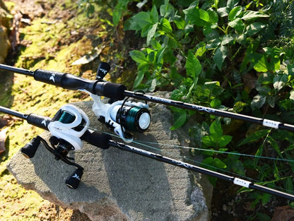 High Performance Fishing Rod and Reel Combo, IM6 Graphite 2-Piece, Lightweight Spinning & Baitcaster with Aluminum Spool