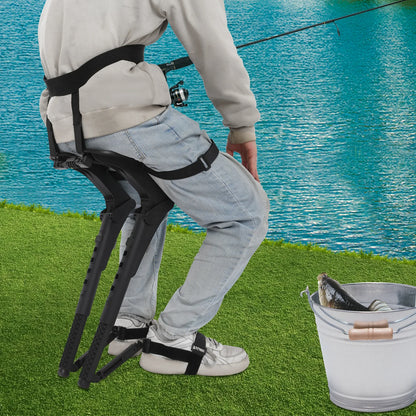 Wearable Chair, Ergonomics Seat, Outdoor Fishing Stool, Adjustable Exoskeleton Chair/ Invisible Seat for 4.59-6.89ft