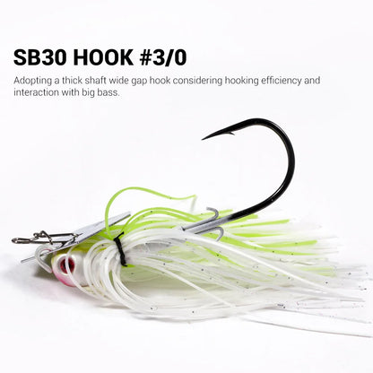 Noeby Chatterbait 10.5g 14g 21g 28g 35g Bladed Jig with Needle Stinger Hook, for Bass, Pike and ALL PREDATORS