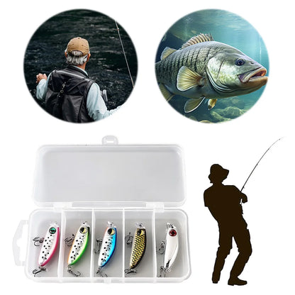 5pcs Mixed Colors Minnow Fishing Lures, Artificial Hard Bait for Trout, Bass, Panfish Fishing