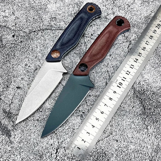BM 203BT Fixed Blade Knife with Sheath D2 Steel Blade G10 Handle- Outdoor EDC Camping Knife, Hiking, Hunting, Survival Tool